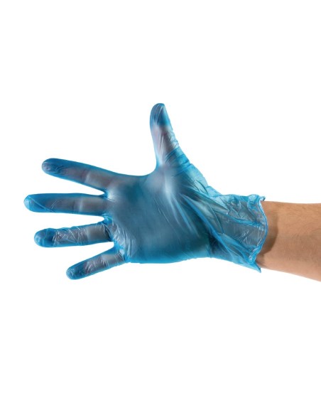 Gants jetables bleus en vinyle taille M - lot de 500