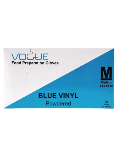 Gants jetables bleus en vinyle taille M - lot de 500