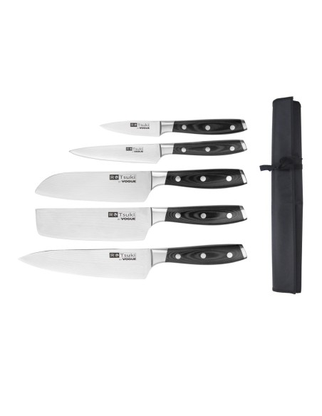 Ensemble 5 couteaux japonais Vogue Tsuki Series 7 - Noir