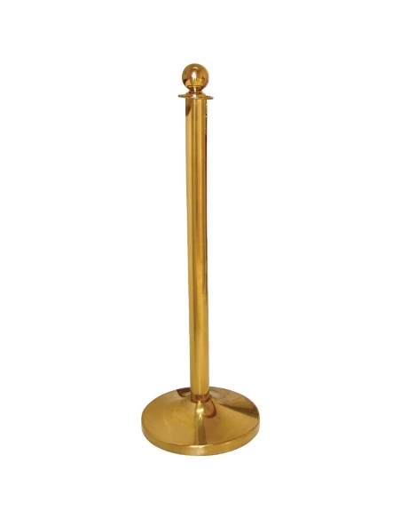 Poteau d'accueil Bolero en inox plaqué laiton - 950 mm
