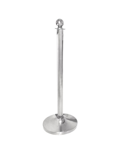 Poteau d'accueil Bolero en acier inoxydable - tête ronde
