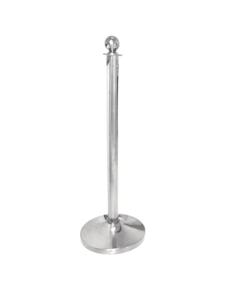 Poteau d'accueil Bolero en acier inoxydable - tête ronde
