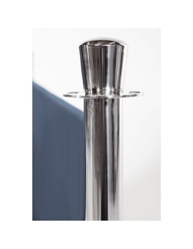 Poteau d'accueil Bolero en inox chromé - 950 mm