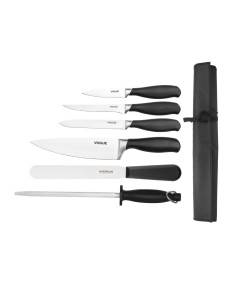 Ensemble de couteaux Soft Grip Vogue 6 pièces - inox noir