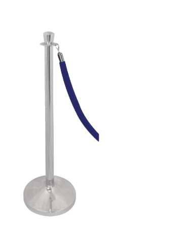 Poteau d'accueil Bolero en inox chromé - 950 mm