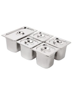 Ensemble bacs GN 1/3 + 4 x 1/6 inox Vogue