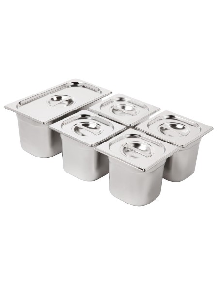 Ensemble bacs GN 1/3 + 4 x 1/6 inox Vogue