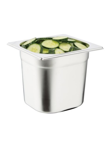 Ensemble inox 6 GN 1/6 Vogue avec couvercles - 13,2 L