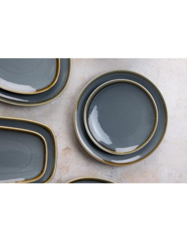 Assiettes Kiln Olympia océan 230 mm - lot de 6