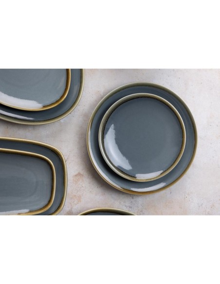 Assiettes Kiln Olympia océan 230 mm - lot de 6