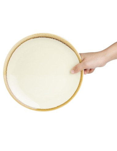 Assiettes plates Kiln Olympia sable 230 mm - lot de 6