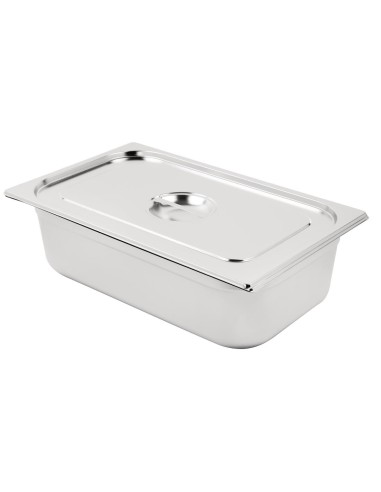 Bac GN 1/1 en inox avec couvercle Vogue - 20 L