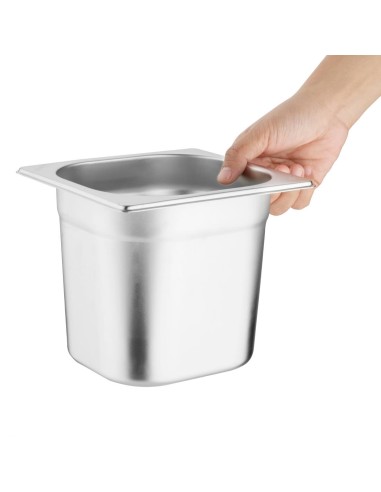 Ensemble de bacs GN 2x1/3 + 2x1/6 inox Vogue avec couvercles