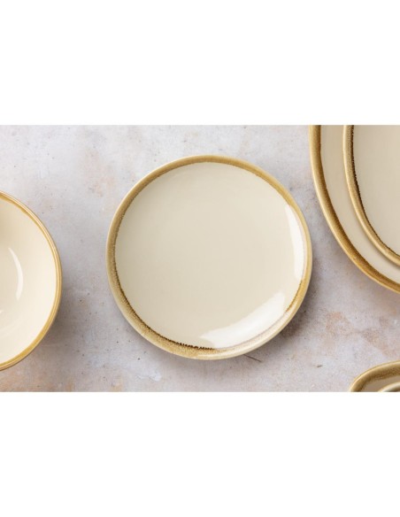 Assiettes plates Kiln Olympia sable 230 mm - lot de 6