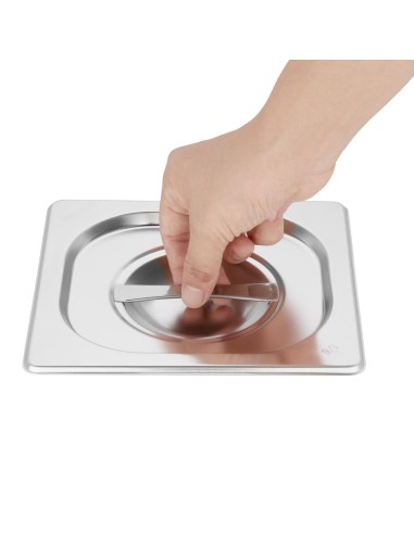 Ensemble de bacs GN 2x1/3 + 2x1/6 inox Vogue avec couvercles