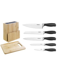 Ensemble 5 couteaux Vogue Soft-Grip + bloc et planche