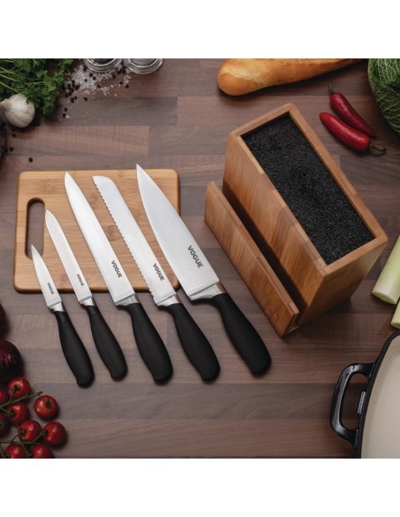 Ensemble 5 couteaux Vogue Soft-Grip + bloc et planche