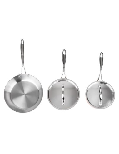 Batterie de cuisine en cuivre triple paroi 3 pièces Vogue