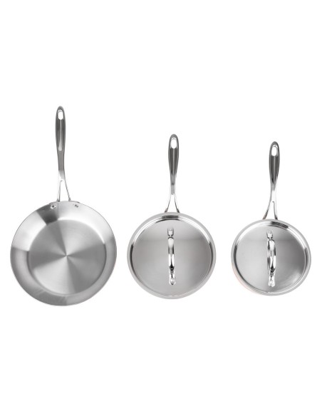 Batterie de cuisine en cuivre triple paroi 3 pièces Vogue