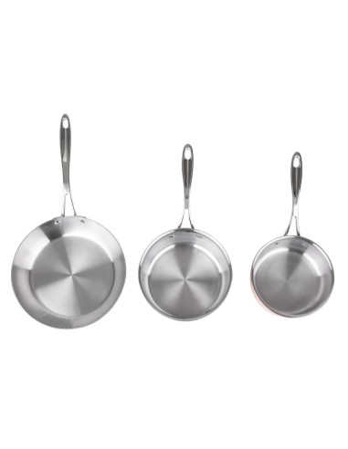 Batterie de cuisine en cuivre triple paroi 3 pièces Vogue