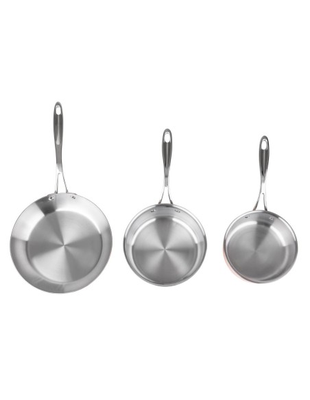Batterie de cuisine en cuivre triple paroi 3 pièces Vogue