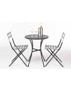 Ensemble table et 2 chaises pliantes Bolero noir - extérieur 2
