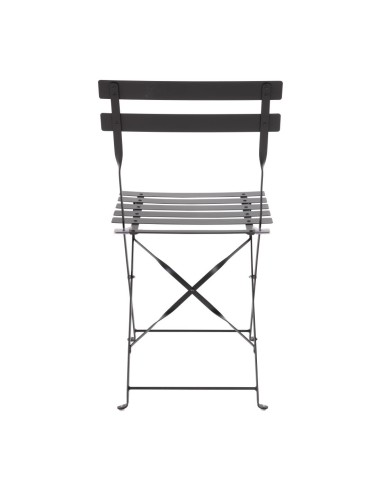 Ensemble table et 2 chaises pliantes Bolero noir - extérieur