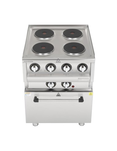 Fourneau électrique 4 feux Buffalo Série 600 - 3 kW convection
