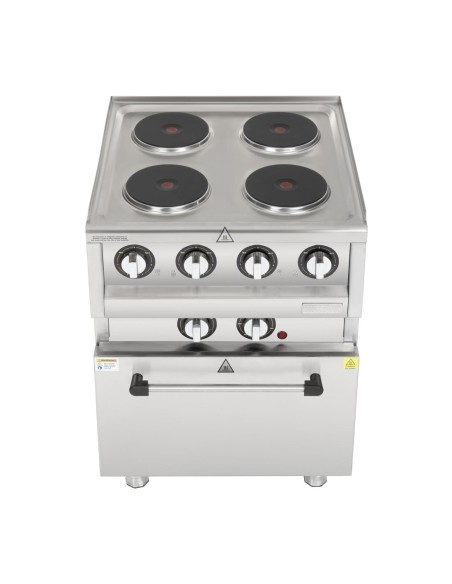Fourneau électrique 4 feux Buffalo Série 600 - 3 kW convection