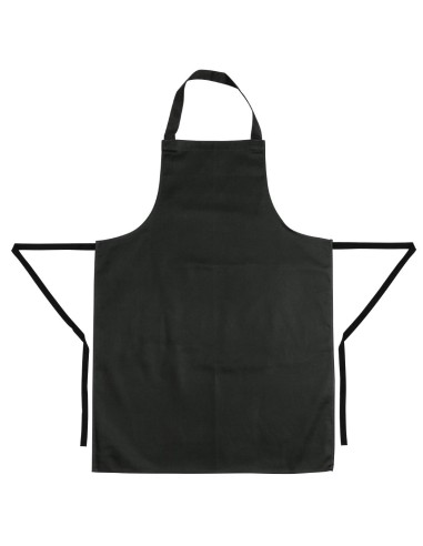 Tablier bavette noir en polycoton - lot de 5 Whites