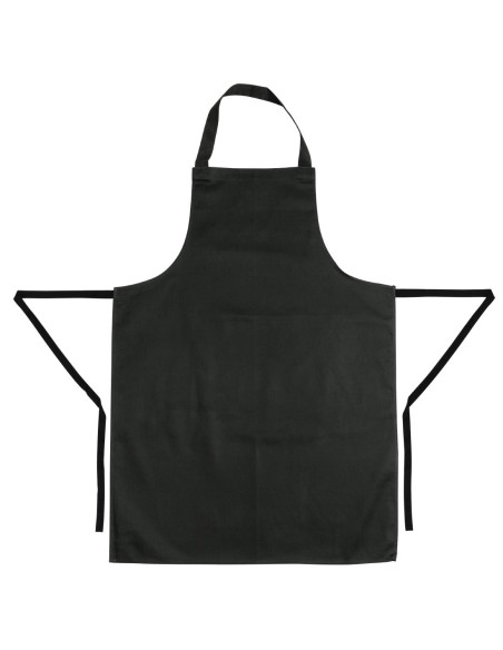 Tablier bavette noir en polycoton - lot de 5 Whites