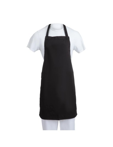 Tablier bavette noir en polycoton - lot de 5 Whites