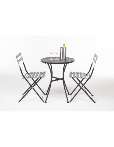 Table bistro ronde Bolero noire 600 mm - lot de 15