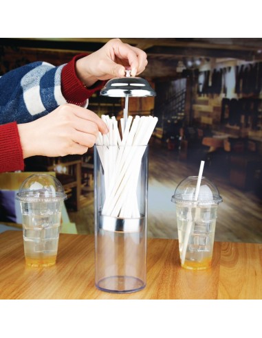 Distributeur de pailles en plastique Olympia - 270x90 mm