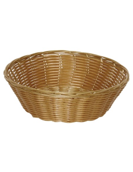 Corbeille ronde en osier poly Olympia - lot de 6
