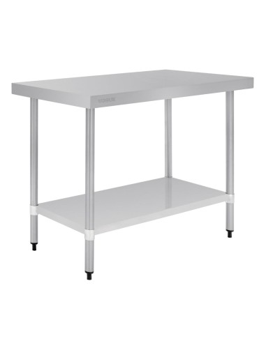 Table de préparation inox Vogue 1200x600 mm sans rebord