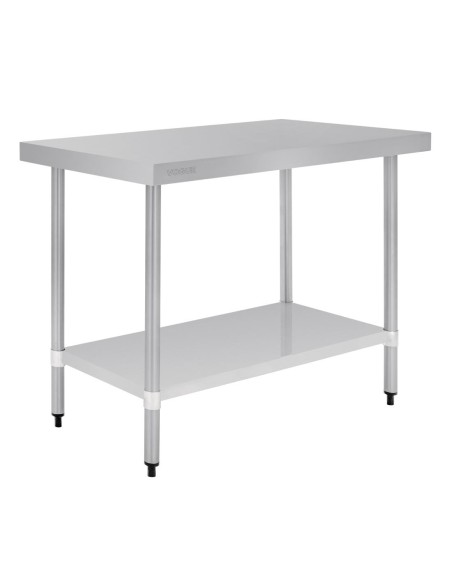 Table de préparation inox Vogue 1200x600 mm sans rebord