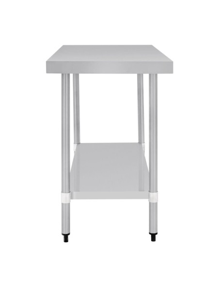 Table de préparation inox Vogue 1200x600 mm sans rebord