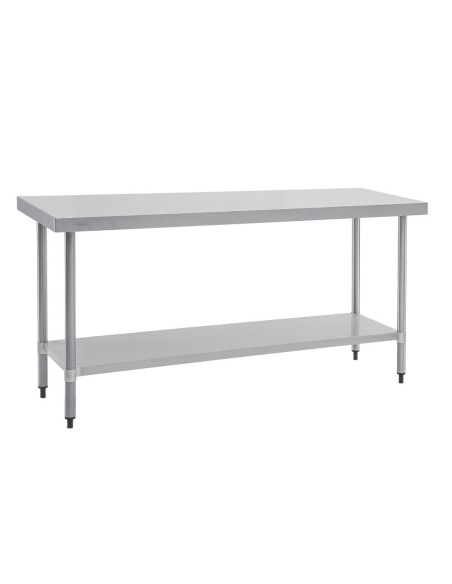 Table de préparation inox Vogue 1800x600 mm - Hauteur réglable