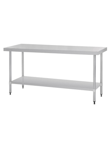 Table de préparation inox Vogue 1800x600 mm - Hauteur réglable