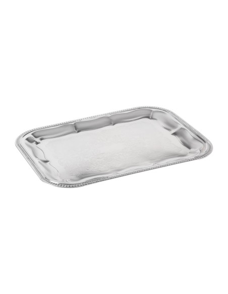 Plateau traiteur semi-jetable chromé APS 410x310 mm