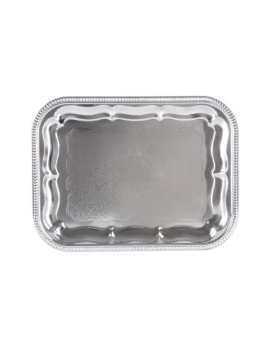 Plateau traiteur semi-jetable chromé APS 410x310 mm