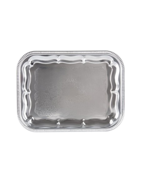 Plateau traiteur semi-jetable chromé APS 410x310 mm