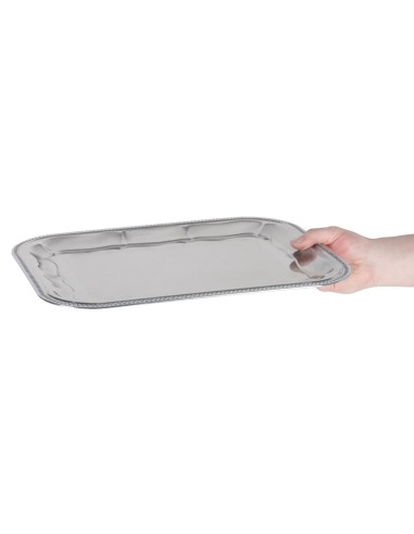 Plateau traiteur semi-jetable chromé APS 410x310 mm