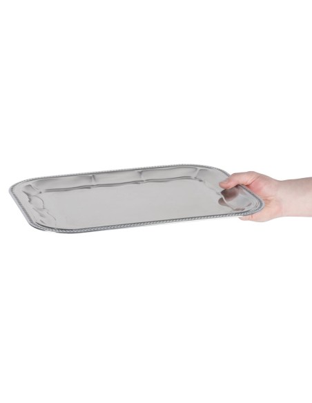 Plateau traiteur semi-jetable chromé APS 410x310 mm