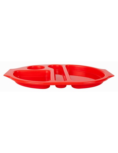 Plateaux repas compartimentés Olympus Kristallon rouges 375mm - lot de 10
