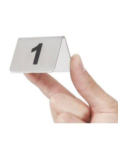 Lot de 10 numéros de table en inox Olympia 1-10