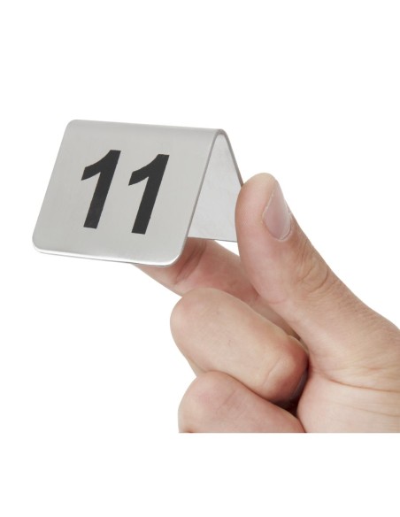 Lot de 10 numéros de table inox Olympia 11-20
