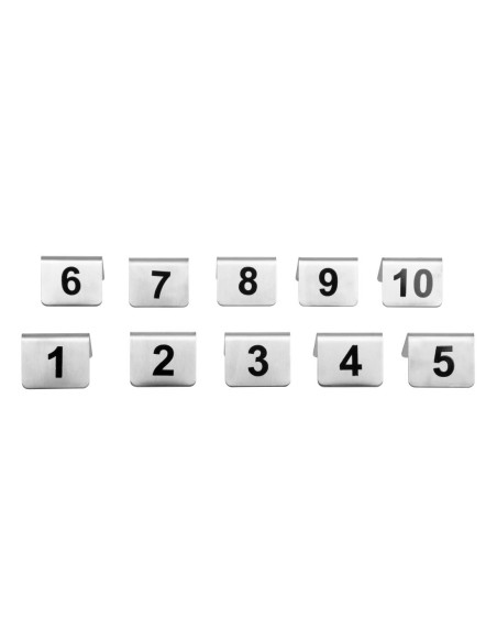 Lot de 10 numéros de table en inox Olympia 1-10