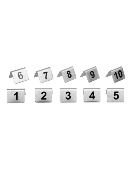 Lot de 10 numéros de table en inox Olympia 1-10